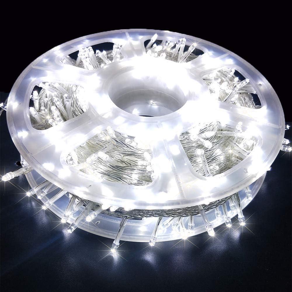 LED String Lights, 165FT 500LED 30V Plug in Waterproof String Lights with 8 Modes for Indoor and Outdoor Party Wedding Home Patio Lawn Garden Supplies (Cool White)