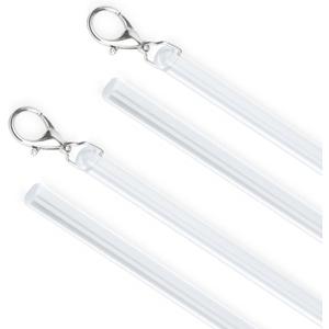 4 Pack Curtain Pull Rod with Metal Snap Invisible Clear Curtain Push Wand for Drapery and Grommet Curtains 1/2 Inch Wide (Acrylic, 40 Inch)