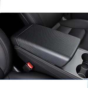 Tesla Model 3 / Y Arm Rest Cover & Center Console Cover, Compatible with 2017-2023 Model 3 and 2020-2024 Model Y, ABS Material Scratch Resistant (Matte Carbon Fiber Pattern)