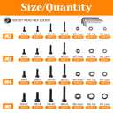 1780 Pcs M2 M4 M5 M3 Screws Set, Metric Bolt Assortment Kit, Metric Machine Screw Assortment Kit, Alloy Steel Black Bolts and Nuts Kits with Washers Set, Hex Socket Head Cap Screws Kit