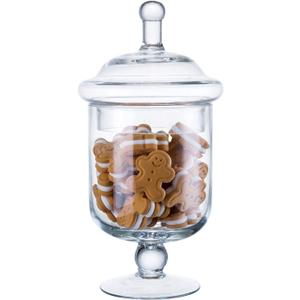 Diamond Star Clear Glass Apothecary Jars, Small Candy Buffet Display Elegant Storage Jar, Decorative Wedding Candy Organizer Canisters (Height: 9" Body: 5"; 22 FL.OZ)
