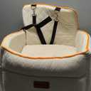 Dog Car Seat for Small Medium Dogs, Memory Foam Dog Booster Seats with Thick Cushion for Dogs Under 35lbs, Detachable Washable Pet Car Seat Travel Bed with Storage Pockets,2 Safety Belt (White)