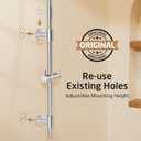 KES 30-Inch Shower Slide Bar with High Pressure 9 Functions Adjustable Handheld Shower Head & 59-Inch Hose, Built-in Power Wash to Clean Tub Tile & Pet, Wall Mount Polished Finish 18/8 Stainless Steel