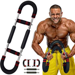 Latest-Gen Twister Arm Trainer, 40-100lb Adjustable Power Spring Workout Bar, Forearm Triceps Chest Exerciser Strengthener, Detachable Portable Home Fitness Equipment for Enhancing Upper Body Muscle