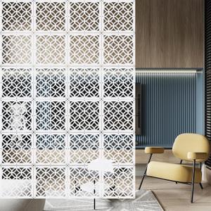 Boshen Set of 12 Hanging Room Divider Wall Screen Panel Room Divider Panels Privacy Screen Divider Home Decor for Living Room Bedroom Home Office Restaurant Decor-White02