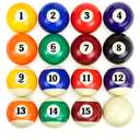 Precision Engineered Billiard Balls – Full Set of 16 Balls for Pool Tables, Includes Eight Ball & White Cue Ball