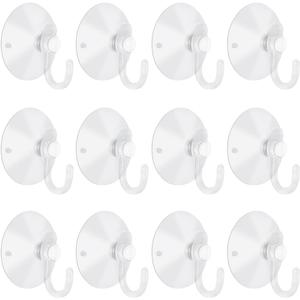 LuluEasy 200 Pieces Small Suction Cups with Hooks 1.2 inch Clear Plastic Sucker Hooks for Glass Window Wall Festivals Parties Theme Carnival Decoration Door Bathroom Kitchen