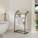 YINMIT Free Standing Towel Rack, 4 Tier Towel Racks for Bathroom, Pool Towel Rack Outdoor, Metal Blanket Rack, Blanket Display and Towel Drying Rack