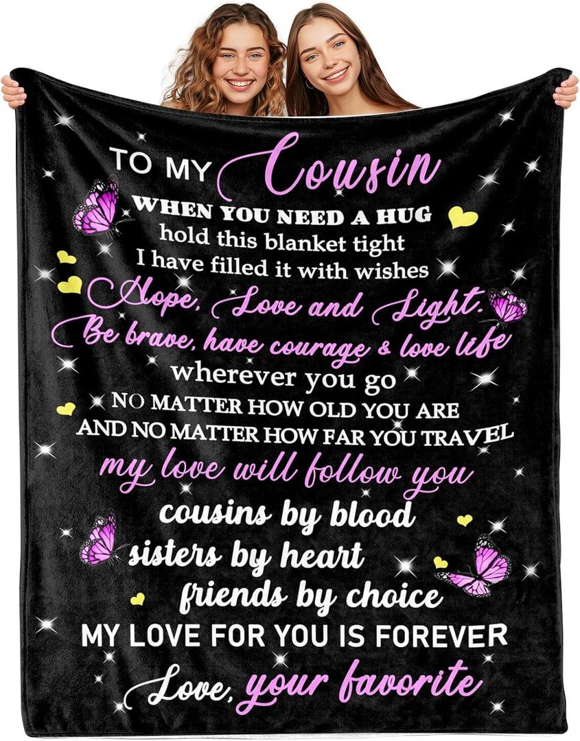 Cousin Gifts for Women, Cousins Blanket, Birthday Gifts for Cousins Female, Cousin Blanket for Women, 60"x50"