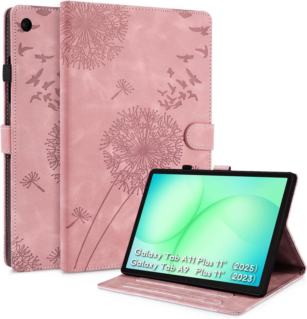 Tablet Cover for Samsung Tablet A11+ Case, Dandelion Design with Kickstand for Apple Pencil Holder, Magnetic Closure and Precise Cutouts, Compatible with Samsung Tablet A11+ Case