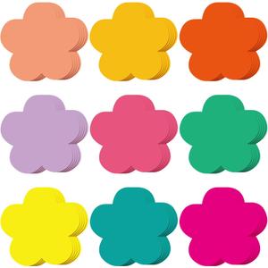 Geyee 108 Pcs Colorful 5.5 Inch Flower Cutouts Paper Spring Summer Bulletin Board Decorations Flowers Die Cut for Crafts DIY Teachers School Office Chalkboard Wall Decor