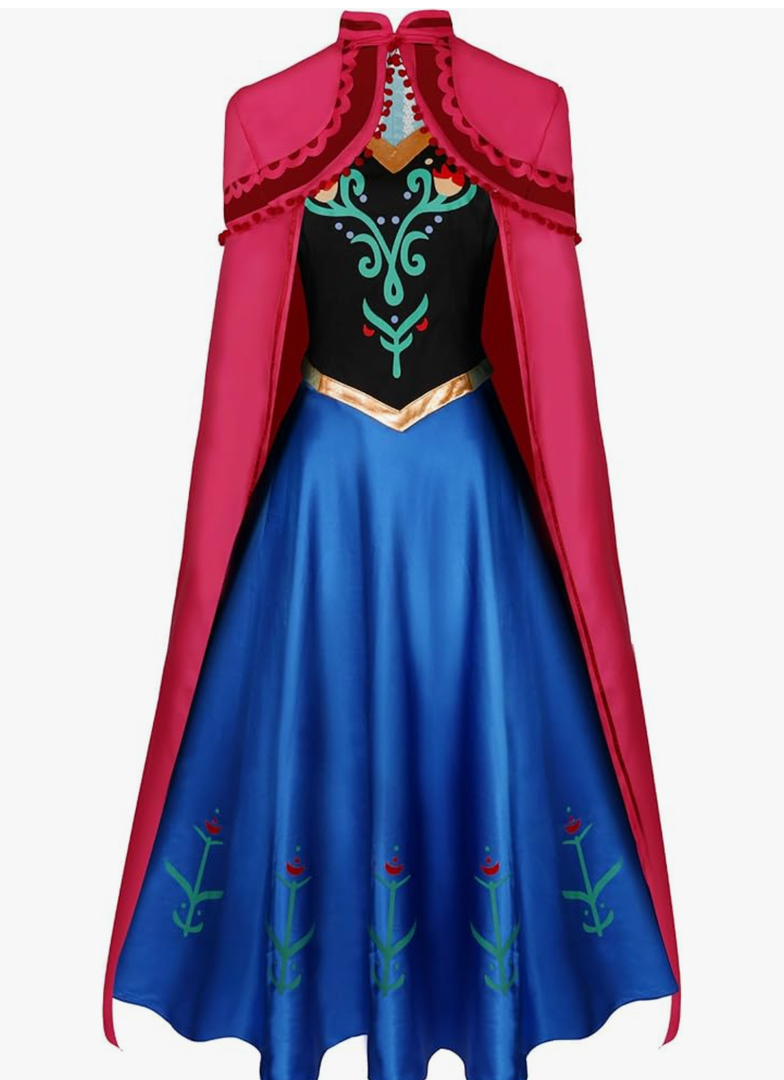 Princess Dress Adult Women's Luxury Princess Adult Costume Cosplay Halloween Costume with Cloak, Medium 