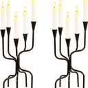 5-arm Candelabra Candlestick Holders - Vintage Black Candle Holders, Metal Taper Candleholders, 16.7" Tall Candle Stands for Table Centerpieces Antique Mantle Fireplace Christmas Wedding Home Decor
