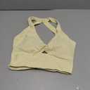 Aoxjox Women's Workout Sports Bras Twist Front Fitness Training Gym Bra Yoga Crop Lola Tank (Pastel Yellow, Small)