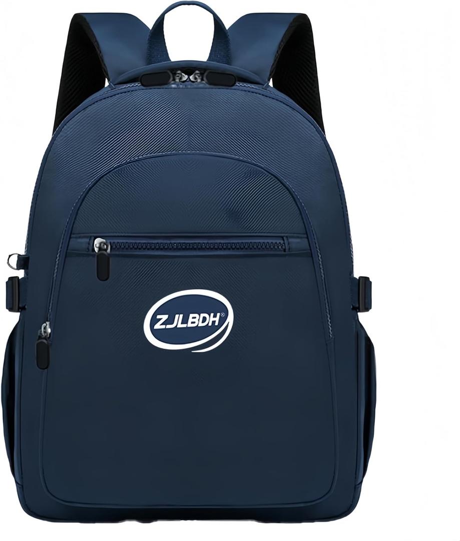 Classic Backpack, Black, Green, Pink, Water Resistant Polyester, 8 Compartments, Padded Back, School Daypack (Blue), Pack of 5