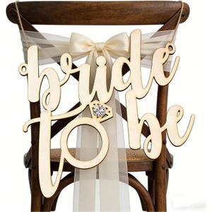 Wooden Bride to Be Chair Sign,Bride to Be Decorations For Chair,Wedding Decoration with Diamond Ring Design, Hanging Wall Decor for backdrop-Bachelorette Engagement Wedding Bridal Shower Party Supplies