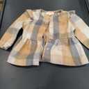 Infants Girls Long Sleeve Plaid Prints Ruffles Jacket Kids Jacket Tops Leisure Dailywear, Brown, Size 12 Months