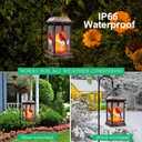 Solar Lanterns Outdoor Hanging Lanterns, Metal with Glass Cardinal Solar Lights, Waterproof Decorative Lantern Garden Decor for Outside Table Patio Yard, Memorial Gifts Grave Decorations for Cemetery