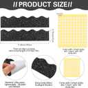 Containlol 188 Pcs Black Glitter Bulletin Board Border Poster Letter Star Cutout Set, 59 ft Scalloped Border Trim Alphabet Letter Stars Number Punctuations for Classroom School Decor