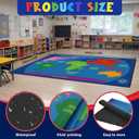 Drydiet 11.8 x 6.6 ft Classroom Rug Elementary Daycare Rug World Map