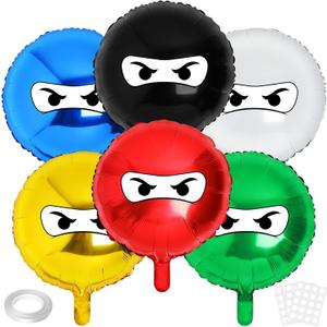 Hungdao 12 Pcs 18 Inches Ninja Balloons Colorful Ninja Theme Party Supplies Aluminum Film Balloon Birthday Party Favors