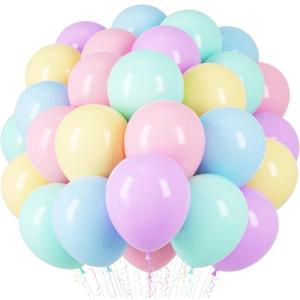 Voircoloria Pastel Balloons, 66pack 12inch Macaron Latex Party Balloons for Graduation, Easter, Wedding, Birthday, Bridal Shower, Rainbow Party, Baby Shower, Anniversary Party Decorations