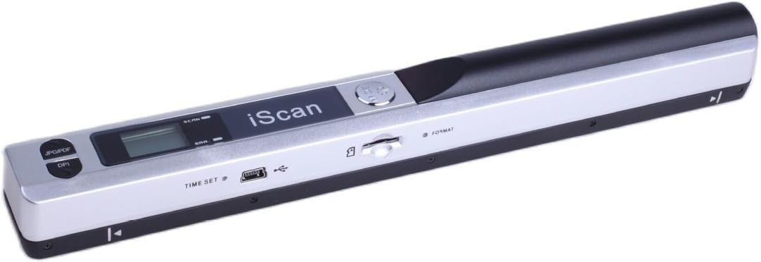 AOZBZ Portable Document Scanner - 900DPI Handheld Portable Scanner Image Scanner Scanning Wand A4 Colour Photo Mobile Scanner Handy Scan, JPG/PDF Format, with 16G SD Card (Silver)