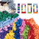 1000 PCS Building Blocks Set, Multicolor Construction Bulk Bricks, Creative Learning Toys for Kids, Gift for Birthday and Holiday, 16 Colors