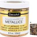 Americana Decor Metallics 24K Gold Paint - 8oz Metallic Gold Acrylic - Multi Surface for Arts, Home, Wall Decor & Gilding