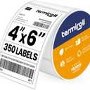 4x6 Thermal Shipping Labels Roll  350 Precision Cut Direct Thermal Labels, Commercial Grade Strong Adhesive, Compatible with Rollo, Zebra, MUNBYN & iDPRT Printers (White)