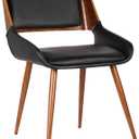 Armen Living Panda Dining Chair, Single, Black Faux Leather