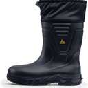 ACE Unisex Slip-Resistant Industrial Work Boots - Comfortable, Non-Slip Safety Slip-On Boots for Men & Women with Soft Toe or Composite Toe - Bullfrog Elite, Size 7, Black