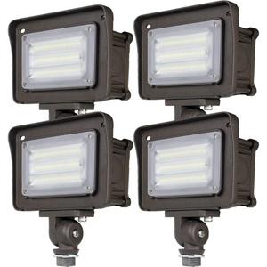 DAKASON 30W LED Flood Light Outdoor, Dusk-to-Dawn Photocell 180 Adjustable Knuckle, 3600LM 5000K Replaces 100W HPS/MH, IP65 Waterproof Outdoor Security Lighting Fixture, ETL Listed, 4 Pack