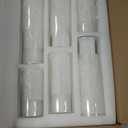 12 PCS White Pillar Candles with Glass Candle Holders Clear Hurricane Candle Holders Glass Cylinder Vases for Centerpieces Wedding Party, Event, Home Office (6 Candles+6 Candle Hoders)