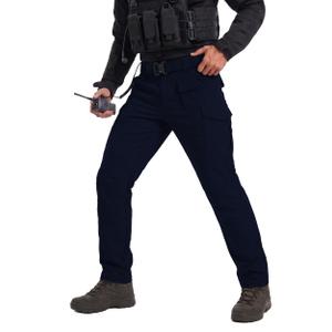 TruVat Men's Work Pants Cargo Tactical Construction Pants Ripstop Waterproof Outdoor Hiking with Pockets, Navy Blue, 32W x 34L (Black)