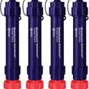 Membrane Solutions Water Filter Straw S2, NSF/ ANSI 42&372&401 Certified, 4-Stage 0.1 μm Portable Water Purifier with Replaceable Filter, 5, 000L Capacity for Camping, Hiking, Survival and Emergency- 4P