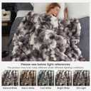 Cozy Bliss Faux Fur Throw Blanket for Couch, Fuzzy Soft Plush Thick Bubble Blanket for Sofa Bedroom Living Room, 60 * 80 Inches Tie-dye Taupe