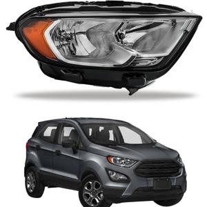 Passenger Side Headlights Assembly Halogen Replacement for EcoSport 2018-2022 Housing Black Lamp RH 1PC FO2503374