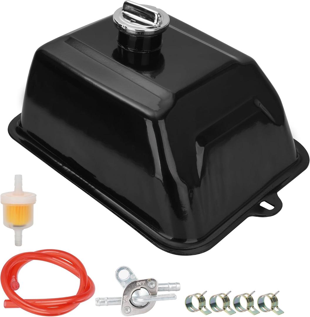 RUTU Metal Gas Tank ATV Fuel Tank Petrol Tank with Cap for 150cc 200cc 250cc ATV Quad 4 Wheeler Buggy Go Kart Taotao Sunl - 4L