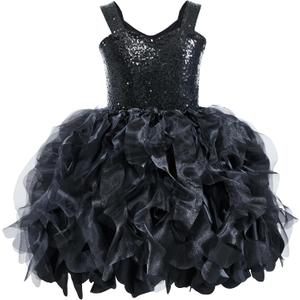 Black Tutu Dress for Toddler Girls Birthday Party Sparkly Sequin Tulle Fairy Princess Dress for Baby Girls Prom Sneaker Ball Gown Graduation Christmas Outfit 4T