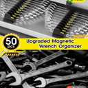 50pcs Magnetic Wrench Organizer Set for Tool Box,Modular Wrench Holder with Metric&SAE Labels