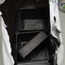 D'vine Dev 4 Inch Herb Planter Pot, Plastic Planter with Drainage Holes and Saucer, Modern Decorative Gardening Pot for Indoor Plants, Flowers, Herbs, Succulents, Black, Set of 6, 76-Y-B6-1