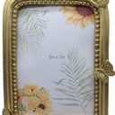 Hand Crafted Antique Gold 5x7 Inch Resin Photo Frame for Home Décor