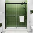 Glass Shower Door Double Sliding 56-60 in. W, 72 in. H Frameds Bathroom Sliding Door, 1/4''(6mm) SGCC Tempered Glass, Explosion-Proof Film, Nano Coating, Matte Black