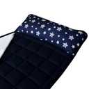 Moonsea Toddler Nap Mat with Pillow and Fleece Minky Blanket Navy, Lightweight and Soft Perfect for Toddlers Preschool, Daycare, Travel Sleeping Bag for Girls, 21" x 50" Fit on a Standard Cot