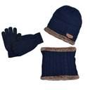 Kids Winter Hat Scarf Gloves Set, Warm Knit Beanie Cap Mitten Gloves Neck Scarves