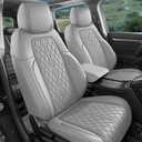 Seat Covers Custom Fit 2017-2022 Honda CR-V, Premium Faux Leather Car Seat Protector, Pet Friendly Interior Cover for CRV(Grey, Full Set)