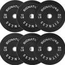 Fitvids 2" Olympic Bumper Plate Weight Plates with Steel Hub, 120-Pound Set, 2x 10LB, 2x 15LB, 2x 35LB