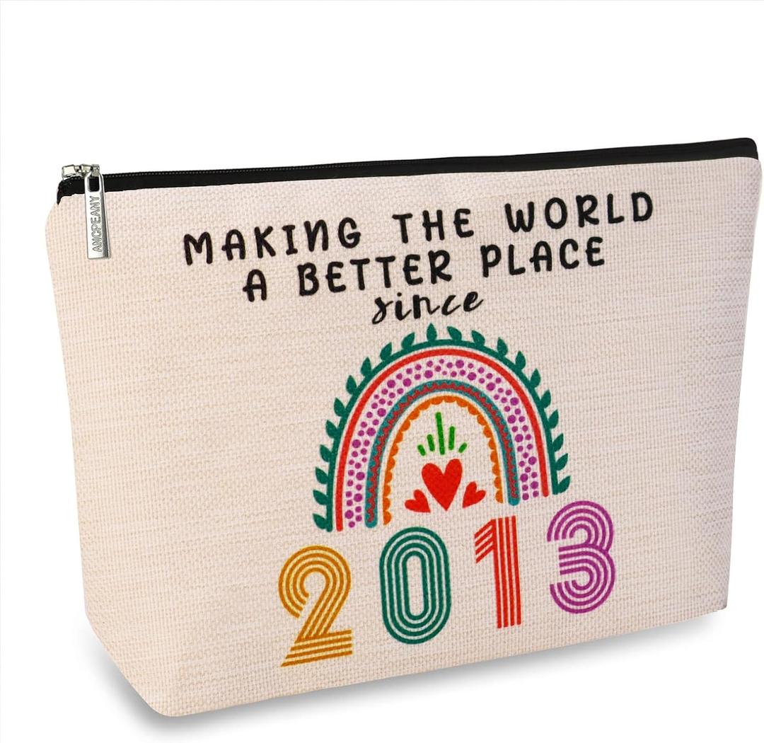 ancpeany 13 Year Old Girl Gift Ideas, 2026 Gifts for 13 Year Old Girl, 13th Birthday Decorations for Girls, 13th Birthday Gifts for Girls, 2013 Birthday Gift Makeup Bag, Christmas Cosmetic Pouch