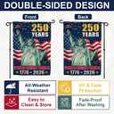 3 x 250th Anniversary America USA Garden Flag for Outside, Statue of Liberty Semiquincentennial 250 Years 1776-2026 Double-Sided Waterproof Yard Flag 12x18 Inch for 4th of July Memorial Day Decor